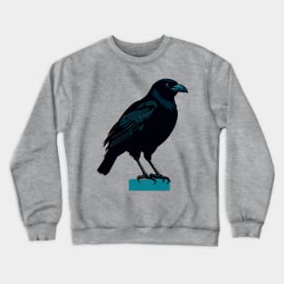 Cute Little Crow Standing on a Perch Crewneck Sweatshirt